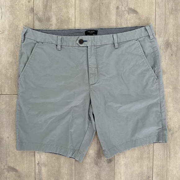 New Ted Baker London Light Gray Premium Selvedge Chino Shorts 40R - Picture 11 of 16